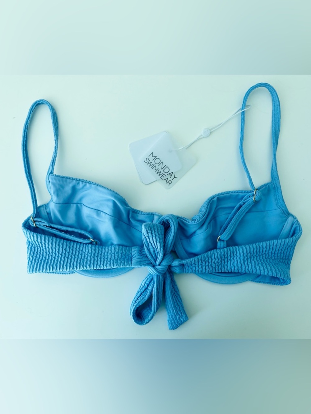 Monday Swimwear Blue Ribbed Bikini set - Picture 3 of 12